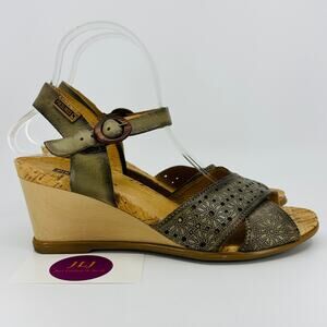 Pikolinos Women's Vigo Laurel Leather Wedge Sandals W3R-1613 Size 40/ 9-9.5 US